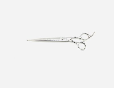 8” Curve Professional Grooming Scissor with Decorative Offset Handset and Inset Tension Screw