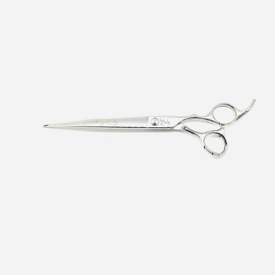 8” Curve Professional Grooming Scissor with Decorative Offset Handset and Inset Tension Screw