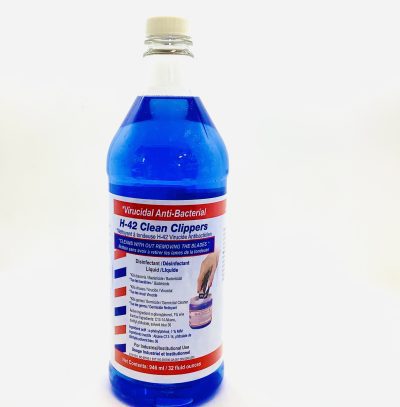 Virucidal Anti-Bacterial H-42 Clean Clippers 32oz Bottle