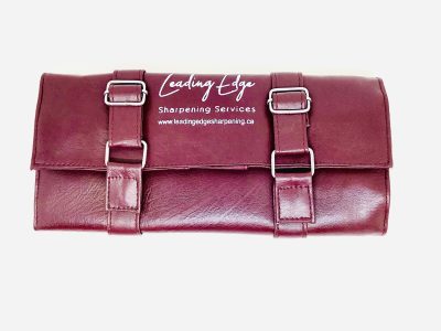 Leather Salon Scissors Bag Roll Up Hair Tools Pouch For Groomers Stylist Barber Hairdressers, Wine (Burgundy)