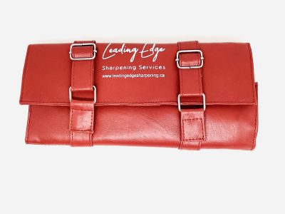 Leather Salon Scissors Bag Roll Up Hair Tools Pouch For Groomers Stylist Barber Hairdressers, Red