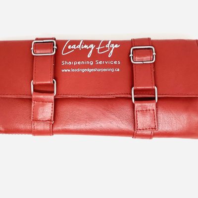 Leather Salon Scissors Bag Roll Up Hair Tools Pouch For Groomers Stylist Barber Hairdressers, Red