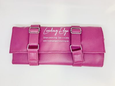Leather Salon Scissors Bag Roll Up Hair Tools Pouch For Groomers Stylist Barber Hairdressers, Pink