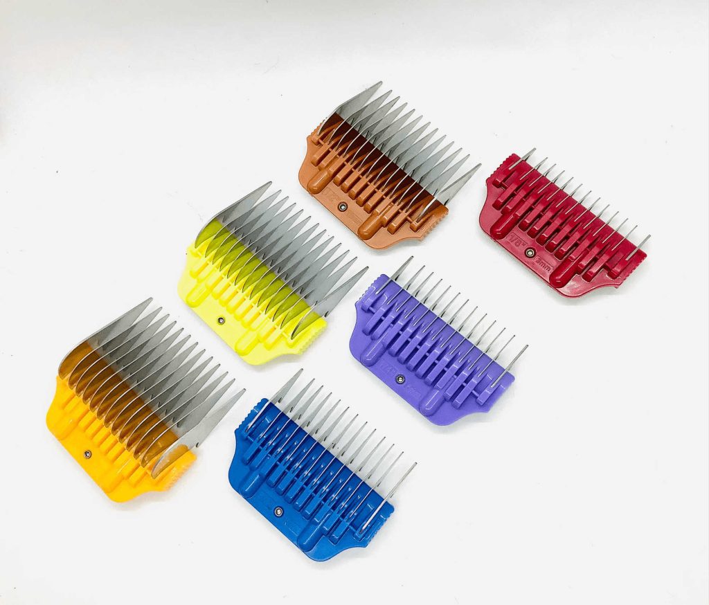 Wide Clipper Blade Guard Combs 6 Piece Set 1 8 3 4