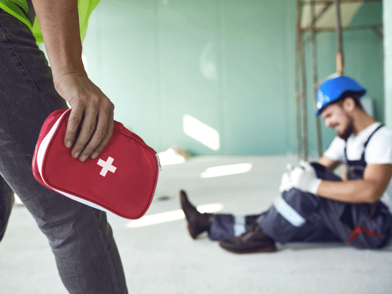 first aid at construction site