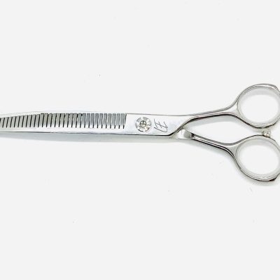 curved fluffer grooming shear, flipping capabilities: 7", (38 piano teeth)