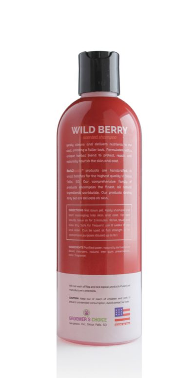 bark2basics wild berry dog shampoo