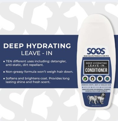 soos deep hydrating leave in conditioner: dogs & cats
