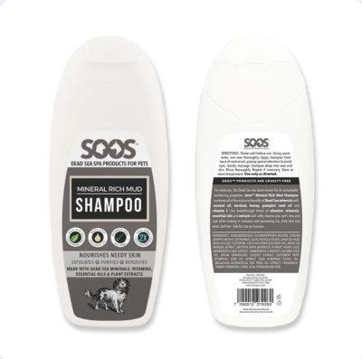 soos mineral rich mud pet shampoo for dogs & cats