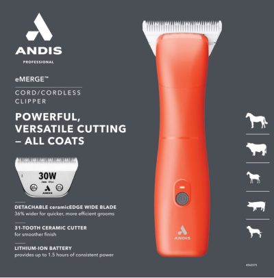 Andis eMERGE Cord/Cordless Clipper - Orange (2)