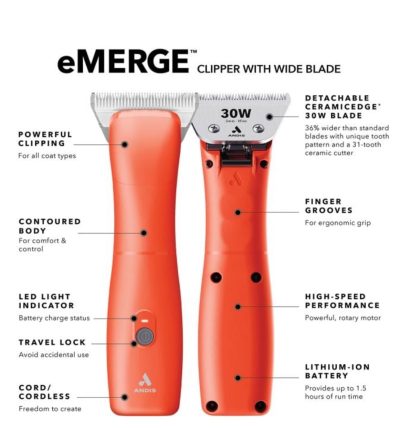 Andis eMERGE Cord/Cordless Clipper - Orange (3)